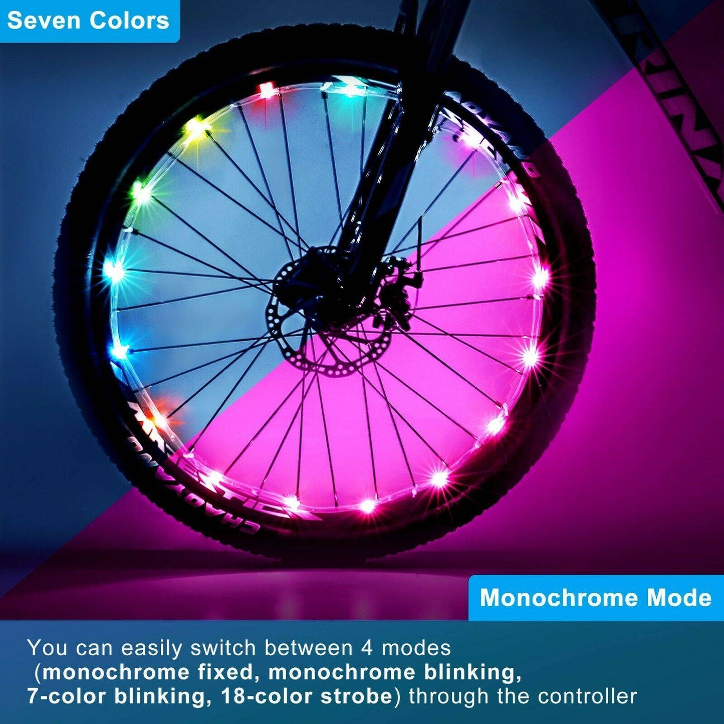 LED Bicycle Wheel Light with 7 Colours