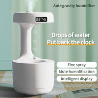 Anti-Gravity Water Drop Backflow Humidifier With Clock