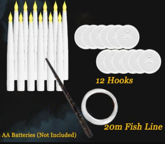 20LED Floating Candles With Candle Sticks