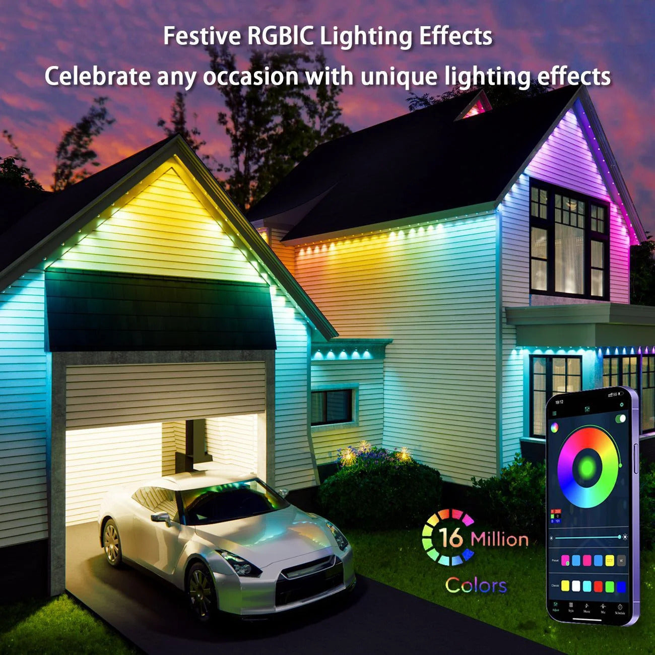 Christmas Decor Smart LED RemoteControl Outdoor RGBIC WIFI Strip Light
